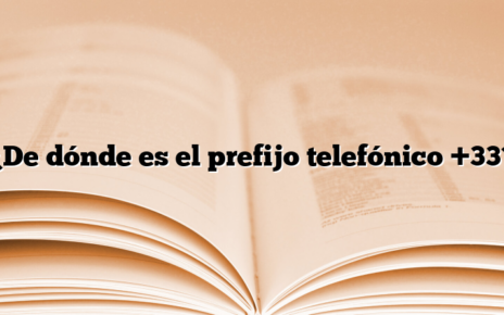 ¿De dónde es el prefijo telefónico +33?